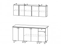 Кухонный гарнитур КГ-1 1800 Дуб золотой